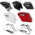 5" Extended Stretched Hard SaddleBags/Conversion Brackets Fit For Harley Softail