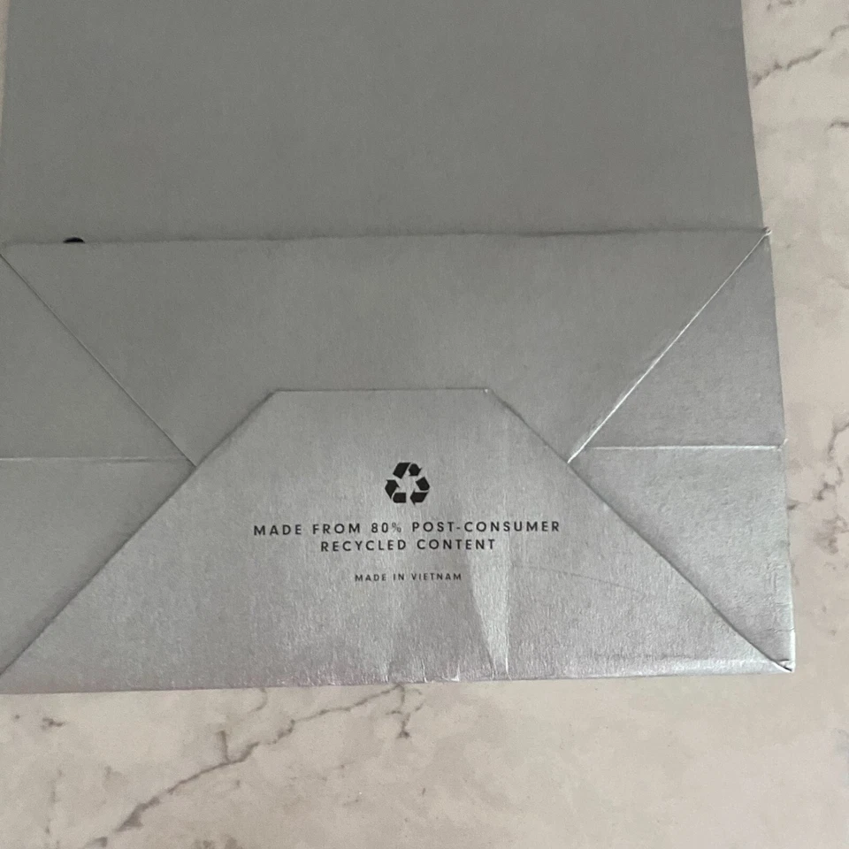 Bolsa de regalo de papel con doble asa cinta negra plateada Neiman Marcus 7x9,5x4 Foto 3 de 4