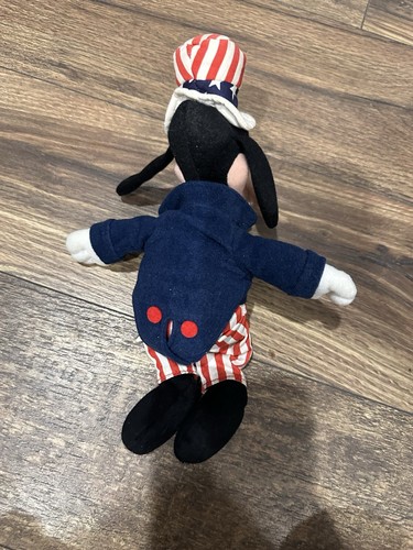 Uncle Sam Goofy Disney Patriotic USA Plush Stuffed Animal Bean Bag 9.5" - Picture 4 of 5