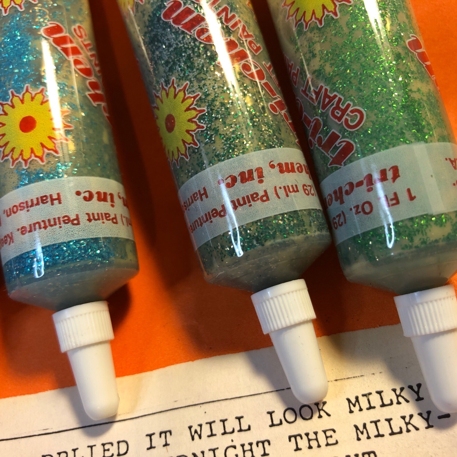 9 Vtg TriChem SparkLOn Sparkling Liquid Embroidery Paint Tubes eBay