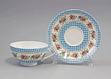 9952306 Porcelain Tee-Tasse Saucer Decor Blossoms Blue Jameson&tailor