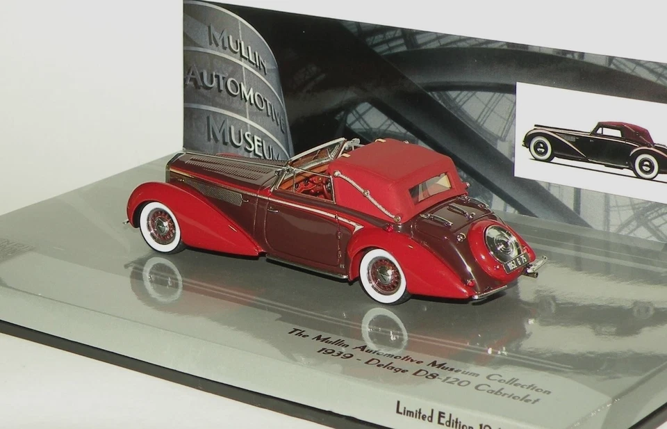 1/43 MINICHAMPS 1939 DELAGE D8-120 CABRIOLET CHAPRON MULLIN MUSEUM N/ILARIO/HECO - Image 2 of 4