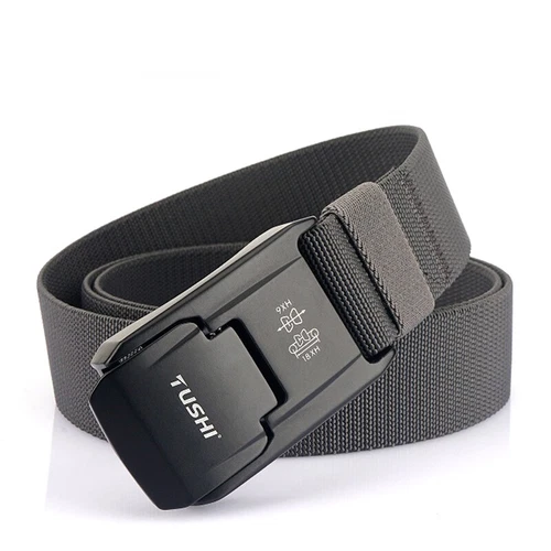 Men Tactical Belt Elastic Belt Strong Nylon Alloy Quick Release Buckle Stretch - Picture 2 of 21