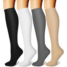 Compression Socks Women Men 15-20 mmHg Knee High Stockings Medical Edema Running