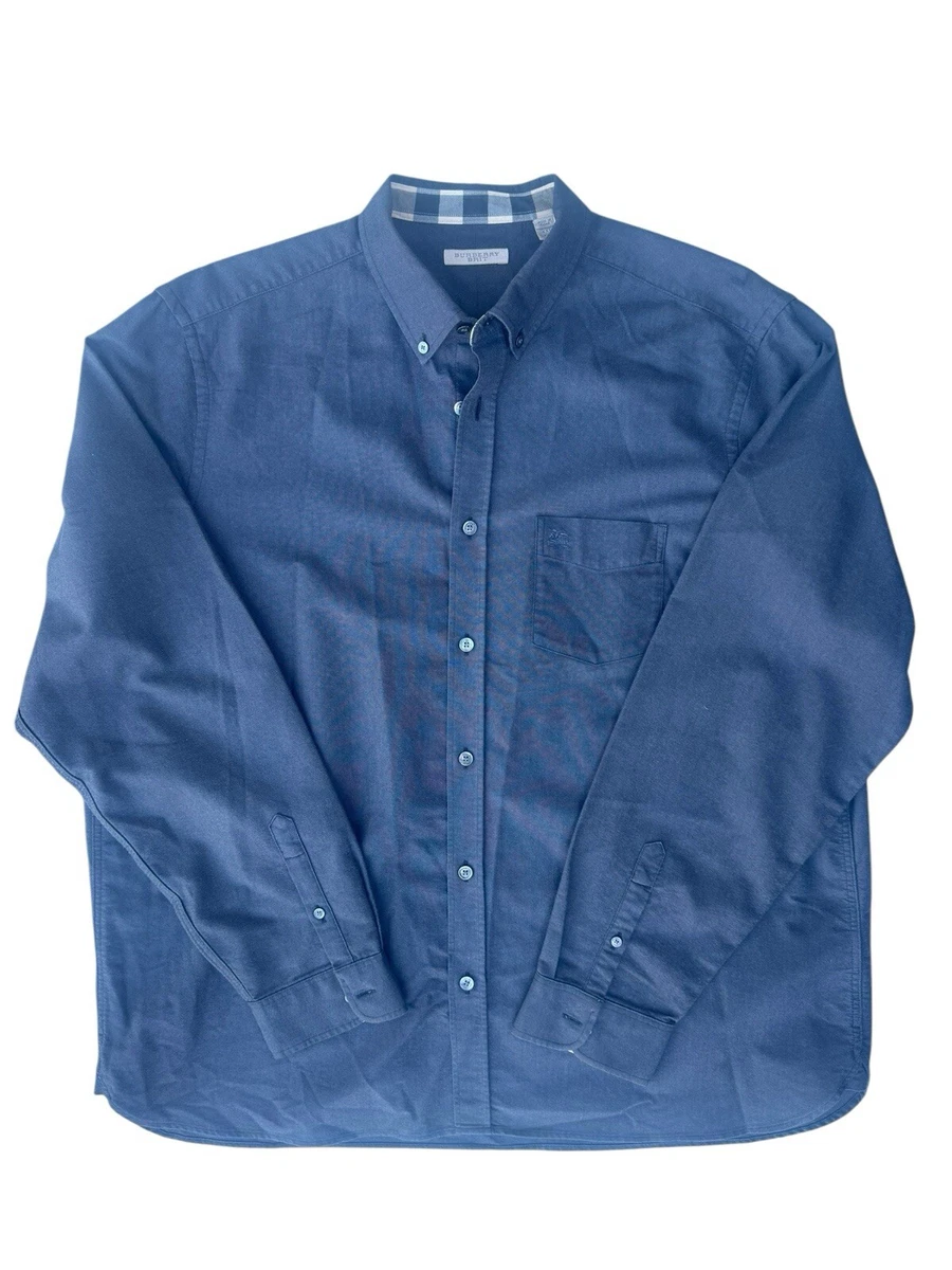 Burberry Brit メンズシャツ 水色 S Camisa Burberry Brit Linho Xadrez Azul Celeste Masculina - RTW25