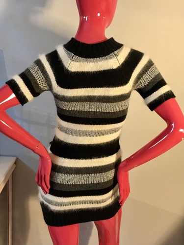 JUICY COUTURE Sweater Dress Angora,Wool Stripes Short Sleeves Youth Girls Sz:10 - Picture 5 of 9