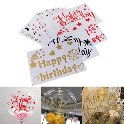 18-36Inch Happy Birthday Transparent Wave Balloon Stickers Birthday Party DeKTP