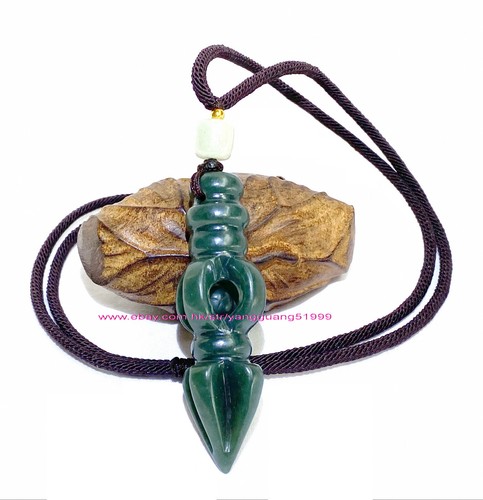 Colgante Arma Vajra Jade Natural Hotan Unisex Jade Vajra Collar Colgante Y032 - Imagen 46 de 88