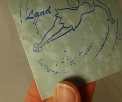 Vintage Tinkerbell Never Never Land Blue 'Moire Effect' Greeting