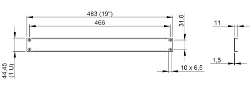 2x 1 HE U Rackblende Stahl Frontplatte Rackpanel Rack Blende 19" Blindplatte - 第 6/6 張圖片