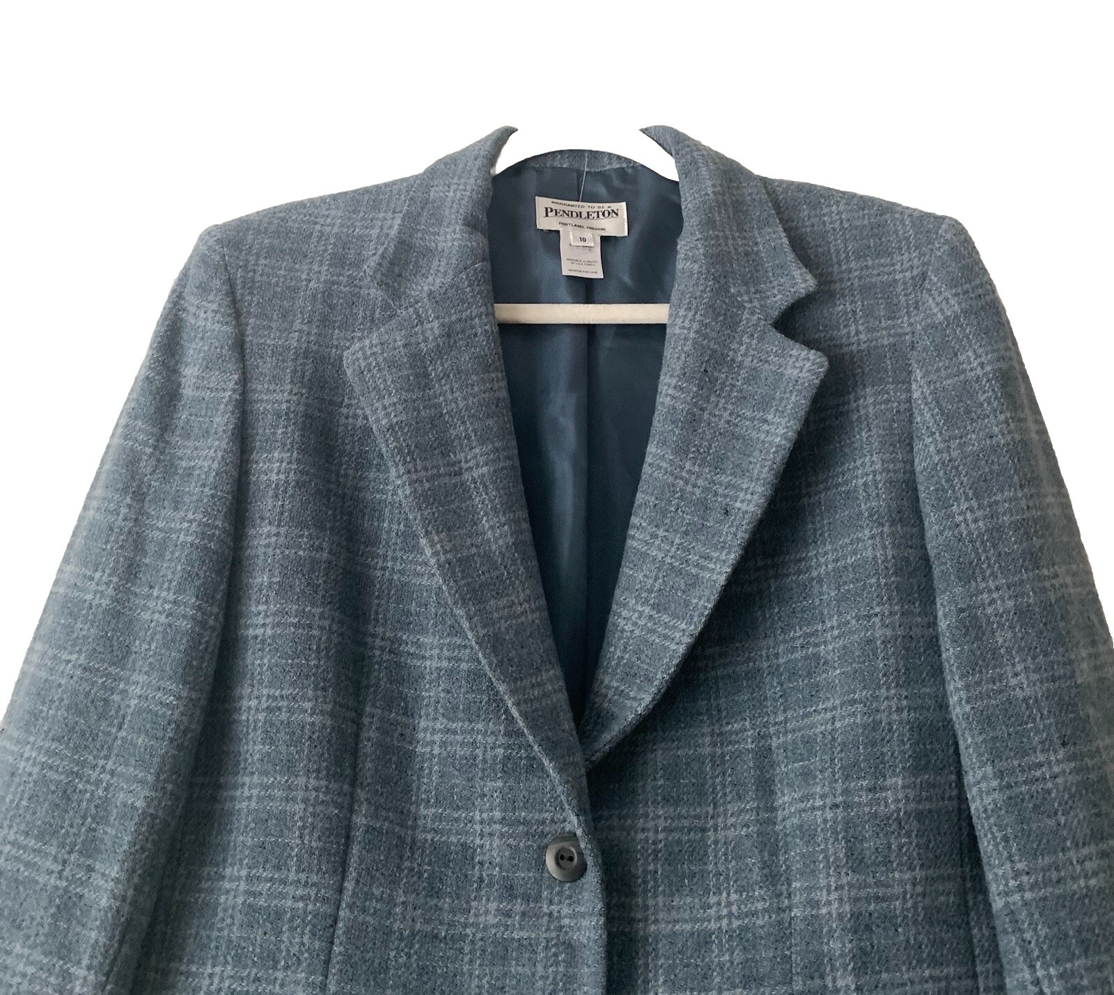 Pendleton Lambswool Plaid Single Breasted Blazer … - image 3