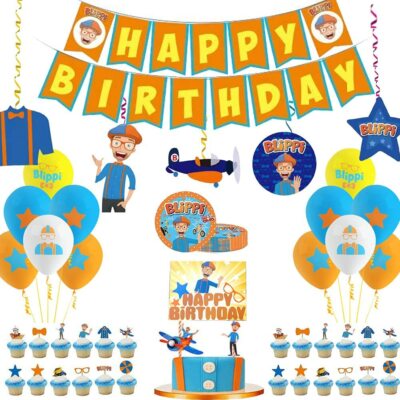 Blippi Party Supplies for Kids- BLIPPI Party Decorations, Birthday  Decorations | eBay