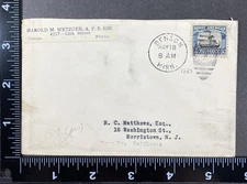 US Stamp 621 FDC Viking Ship Cover, Benson MN May 18 1925 to Morristown NJ