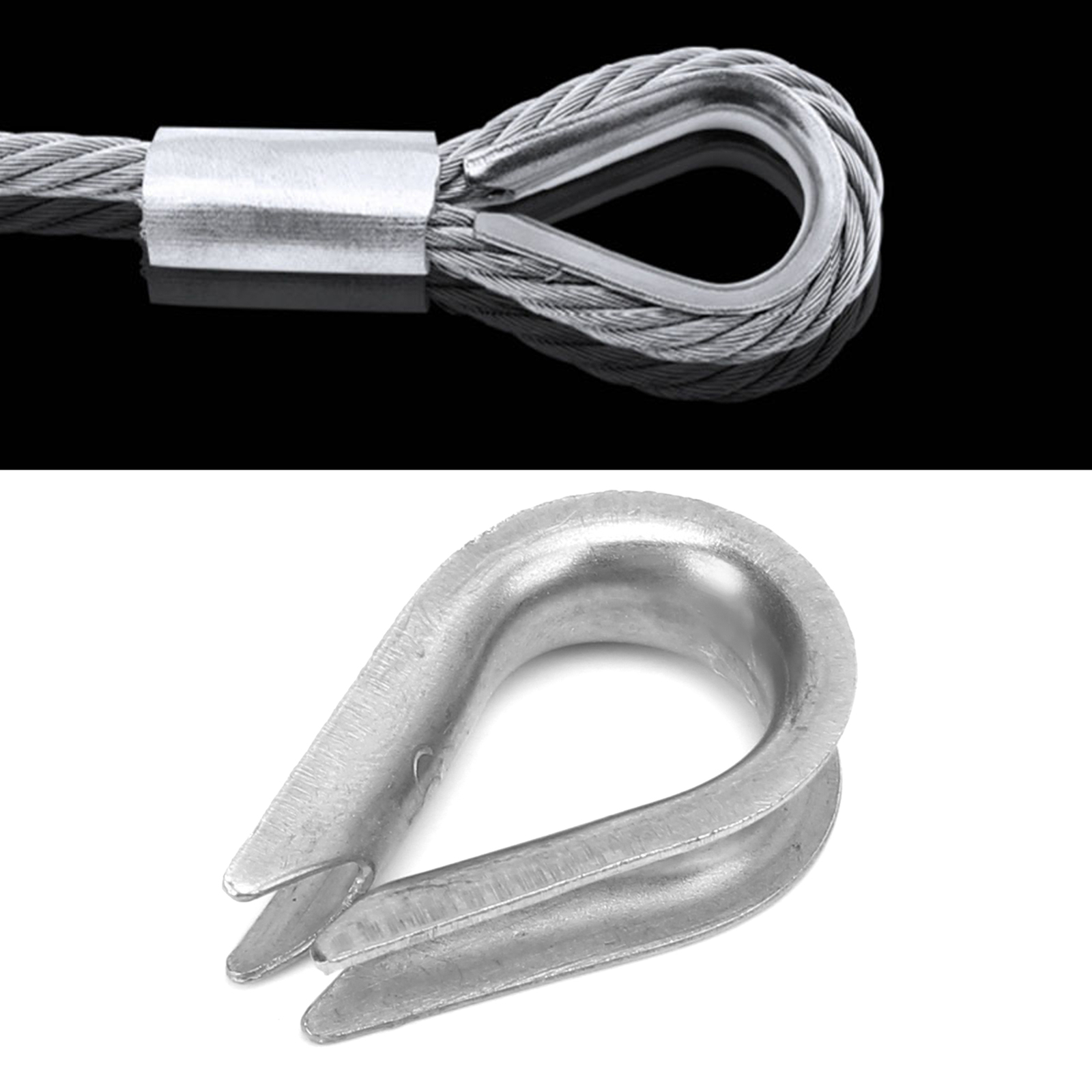 Wire Rope Clamps 50PCS 1/8 Inch - Zinc Plated Steel Cable Clamps For Ropes  And Cables M3 Wire Rope Clips, image size:1600x1600