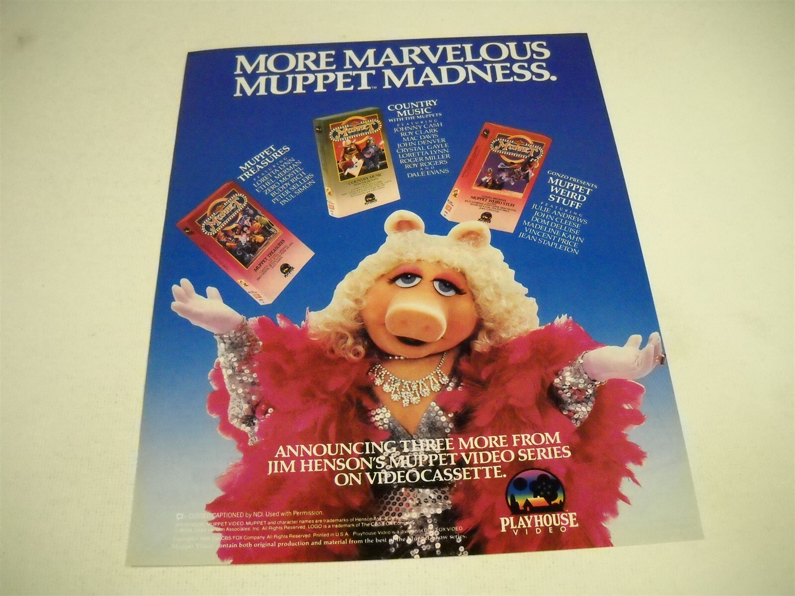 Marvelous MUPPETS Madness with MISS PIGGY original 1985 Promo Display ...