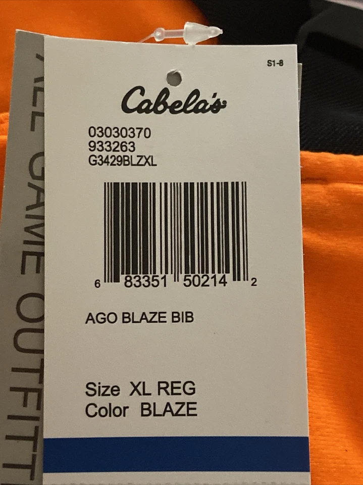 Cabela's Men's Insulated XL Waterproof Windproof Blaze Orange Hunting Bibs NEW - Image 2 of 2