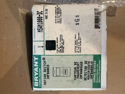 NOS BRYANT MSWM1000-DC MOTION SWITCH INFRARED 12V DC