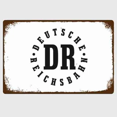 OHNE Blechschild DR Deutsche Reichsbahn Vintage Metallschild TEL4148