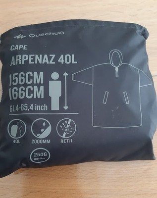 Quechua Cape Arpenaz 40 Liter, Regenponcho, unter den ein Rucksack paßt, 285 g