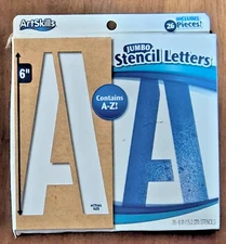 New 6 Inch Jumbo Stencil Letters Kit Reusable Painting Stencils Contains A-Z