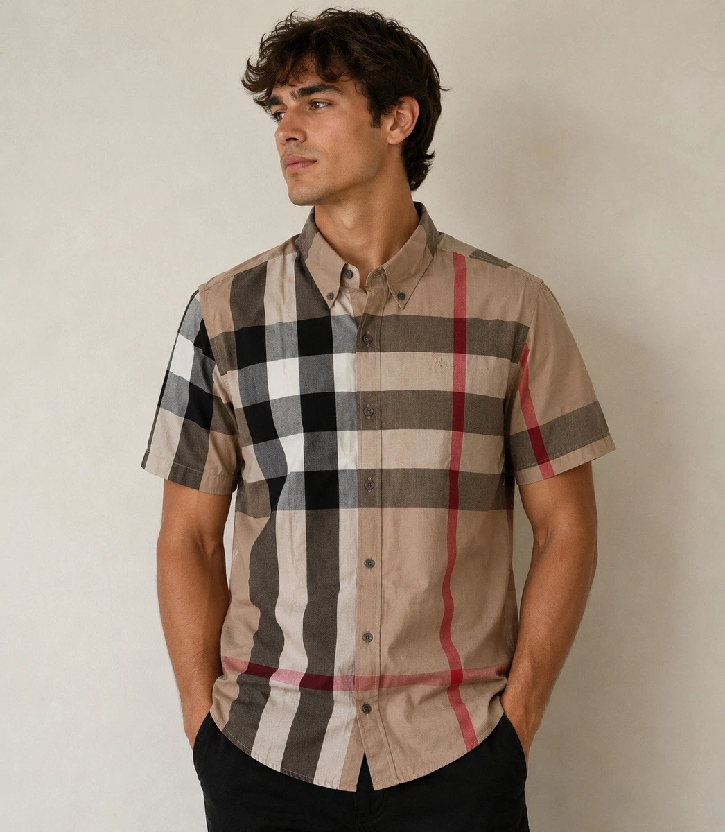 Las mejores ofertas en Botón Informal Mangas Cortas Burberry-Down