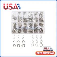 327Pcs Stainless Steel E-Clip C-Clips Circlip Kits Retaining Ring Assortment Set