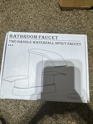 Ultimate Unicorn Waterfall Bathroom Sink Faucet Brushed Nickel, Two Handles Bath