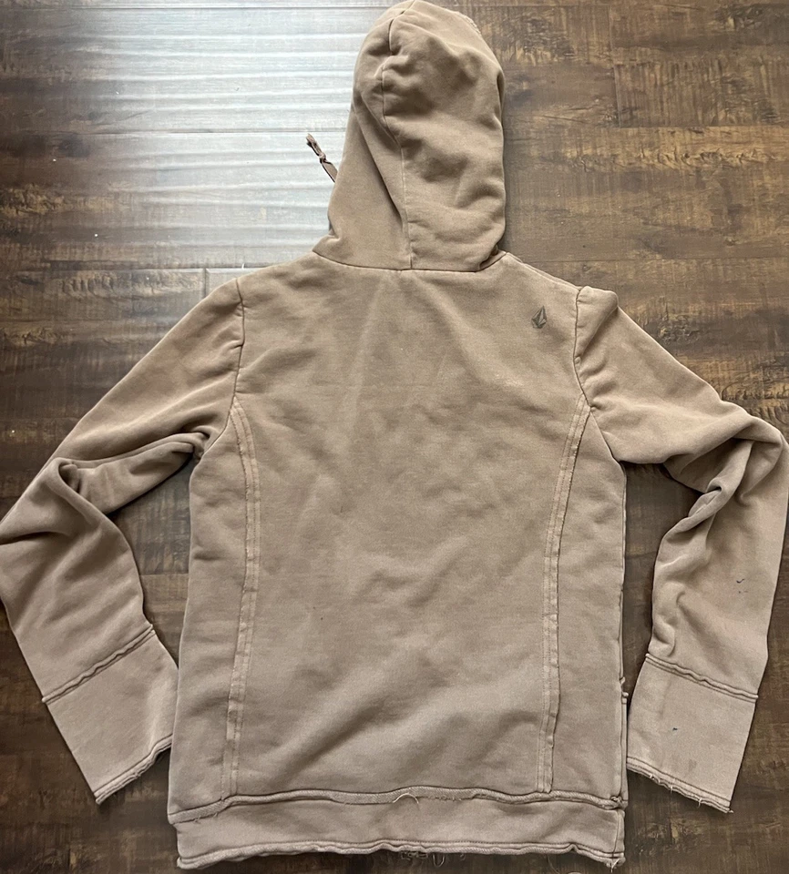 VOLCOM Women’s Y2K LOGO HOODIE FAUX FUR Lining Sweatshirt Full Zip Long Sleeve S - Image 4 of 4