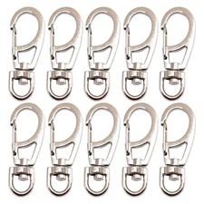 10 Pcs Small Metal Clasps Spring Swivel Snap Hooks Carabiner Clips With Rotating