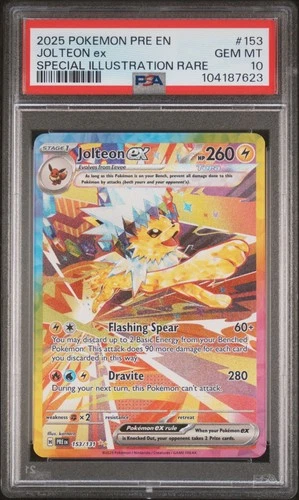 2025 POKEMON PRE EN-PRISMATIC EVOLUTIONS #153 JOLTEON EX SIR PSA 10
