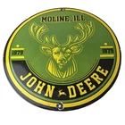 Vintage John Deere Porcelain Sign - Farm Tractor Gas Pump Motor Oil Sign