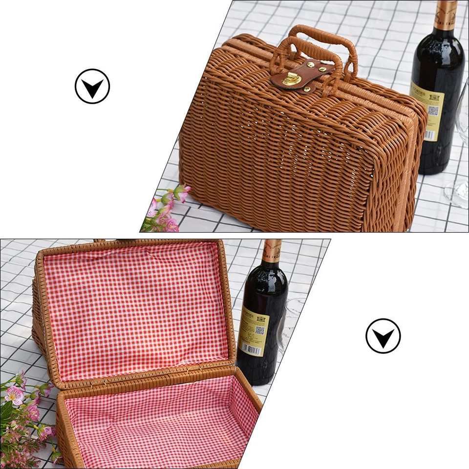 1 Stück gewebter Kosmetik-Organizer, Vintage-Aufbewahrungskoffer, tragbarer - Bild 4 von 4