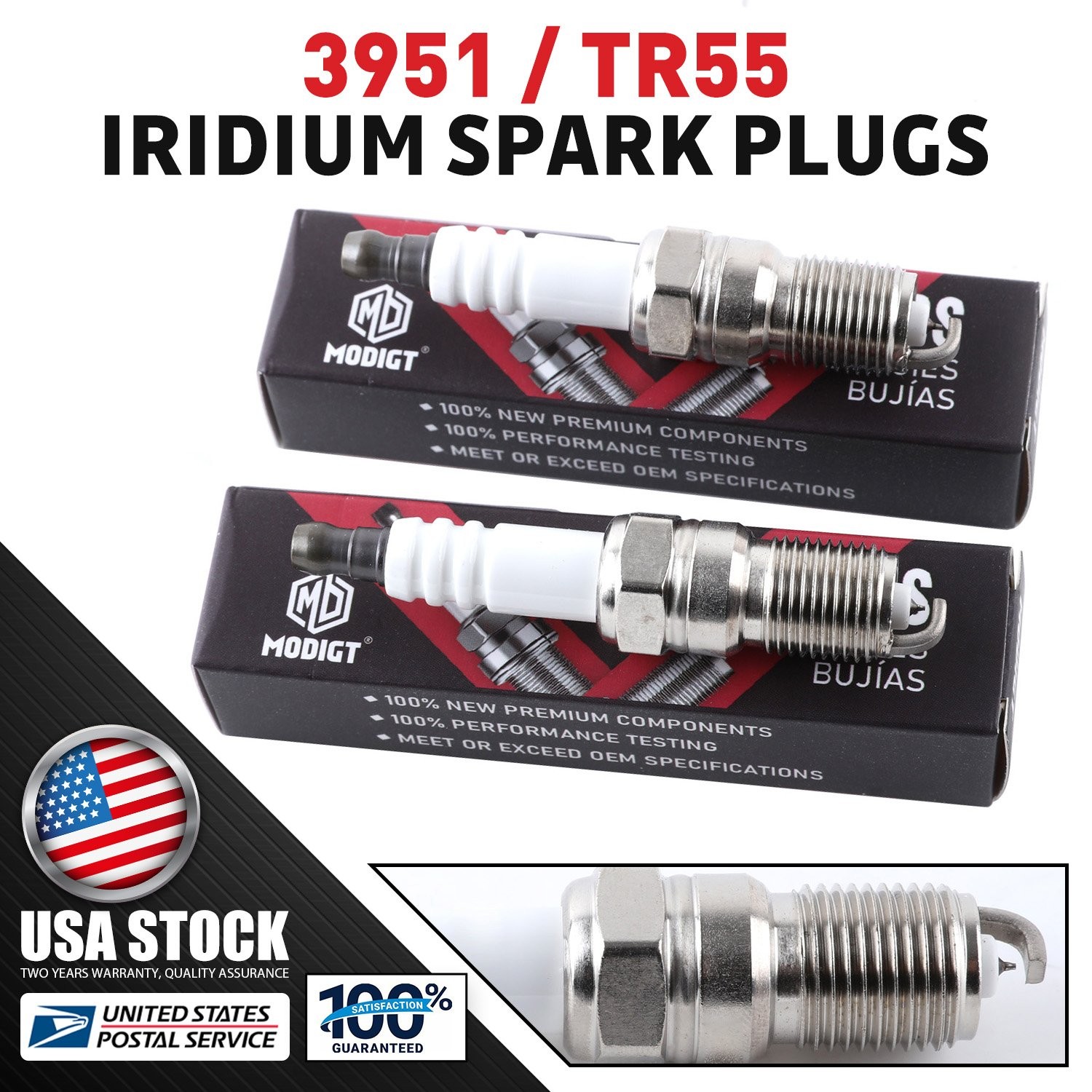 Set of 6 OEM Performance Iridium Spark Plugs For NGK 3951, TR55 - US STOCK