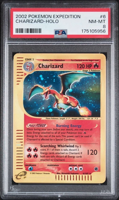 2002 Pokemon Expedition Charizard 6/165 Holo Rare ENG PSA 8 *NEW CERT!