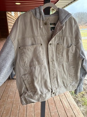 Eagles Ridge Denim Hooded Jacket  Lined Workwear Carpenter Vintage Large