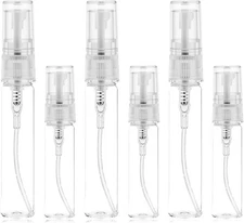 6 PCS Mini Glass Spray Bottle, 5ml 10ml Refillable Empty Transparent 