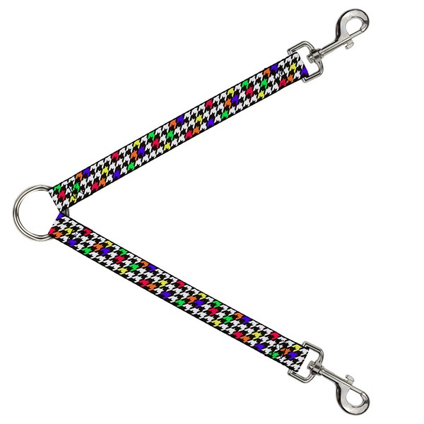 Dog Leash Splitter Houndstooth Black/White/Multi Neon (Us Import)-image