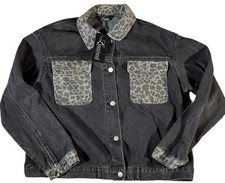 Yours Denim Jacket Leopard Print Womens Size 16 Plus BNWT Button Up Coat