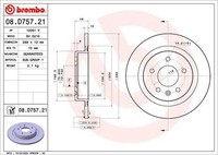 2X Brembo Bremsscheibe 08.D757.21 FüR Opel