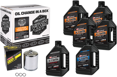 #ad MAXIMA RACING OIL Evolution Mineral 20W 50 Oil Change Kit Chrome Filter For $79.69