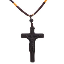 Collier de pendentif croix en bois croix croix croix suspendue ornement