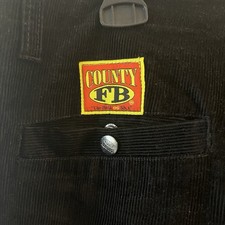 Vintage Fb County Corduroy Pants Black Size 34x32 Made In USA baggy corduroy