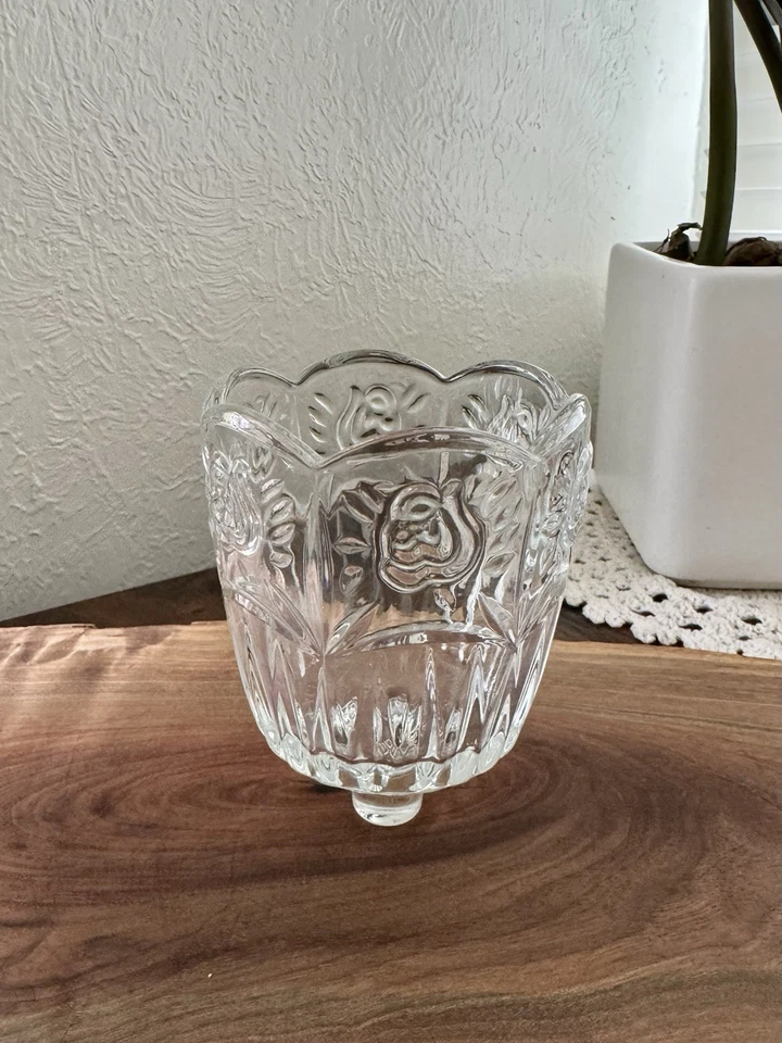 Soporte votivo de clavija de repuesto para interiores y regalos de flores de vidrio transparente prensado para interiores y regalos Foto 2 de 4