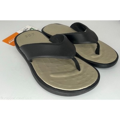 Flip Flop Thong Sandal Black Khaki Mens Size 18 Soft Science Skiff 2.0 Large