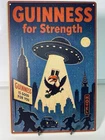 Guinness Beer Metal Sign - Guinness For Strength Retro Vintage UFO