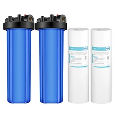 SimPure 2Pack Whole House Water Filter Housing &2P 20" x4.5" Sediment Filtration