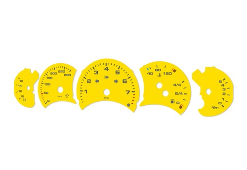 For Porsche Carrera 911, 996 Yellow - Speedometer gauges from MPH to km/h Gauges - Afbeelding 5 van 7