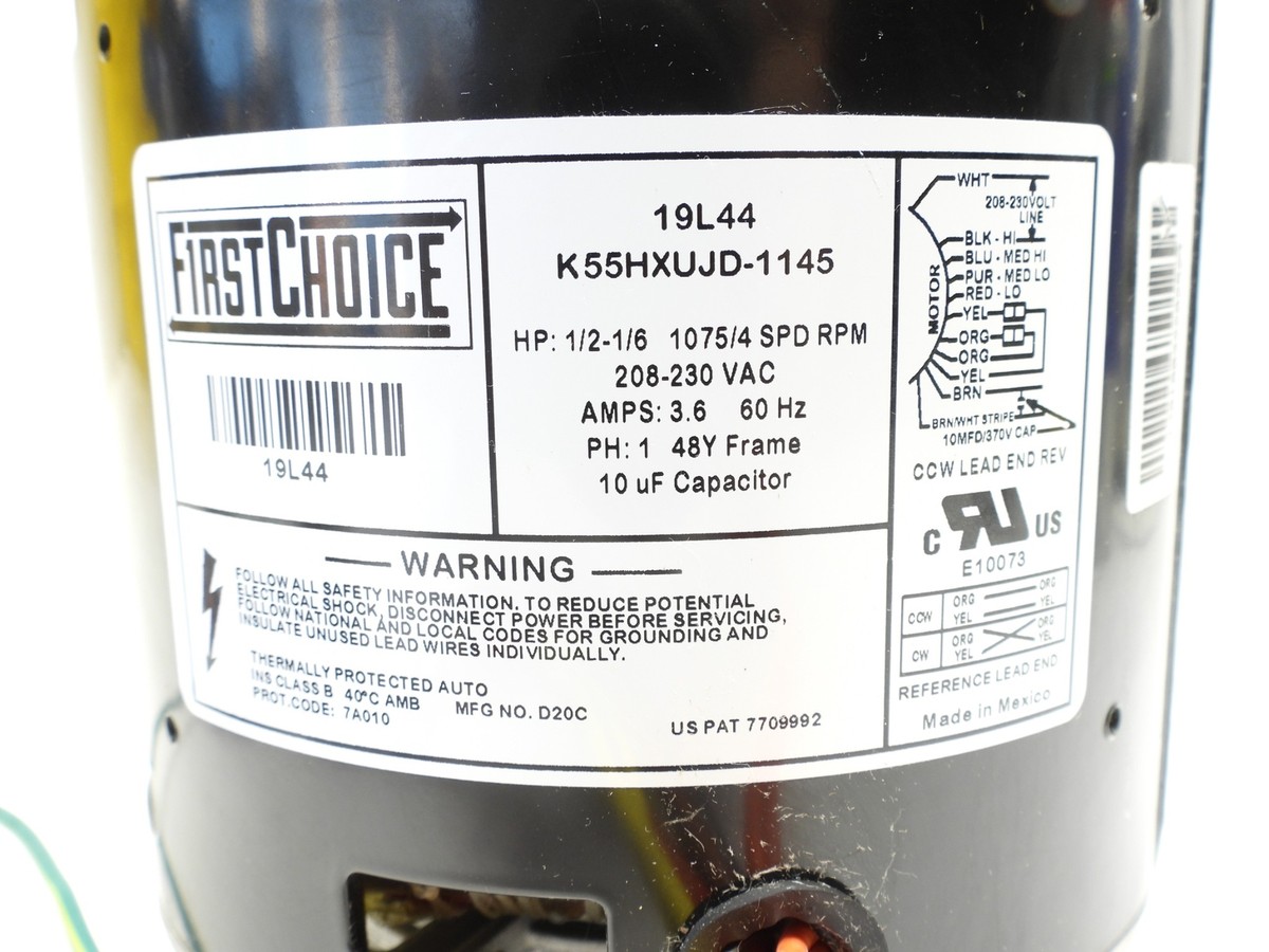 First Choice 19L44 K55HXUJD-1145 1/2-1/6 HP 4-Speed 208-230 VAC