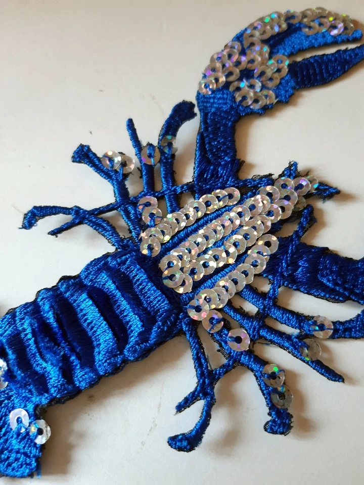 Blue Lobster Handmade Extra Quality Embroidered Patch from Ukraine - Image 3 of 4
