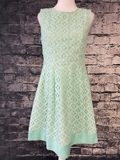 Eliza J Women’s Small Green Lace Fit & Flare Dress Knee Length Lined Party Cockt